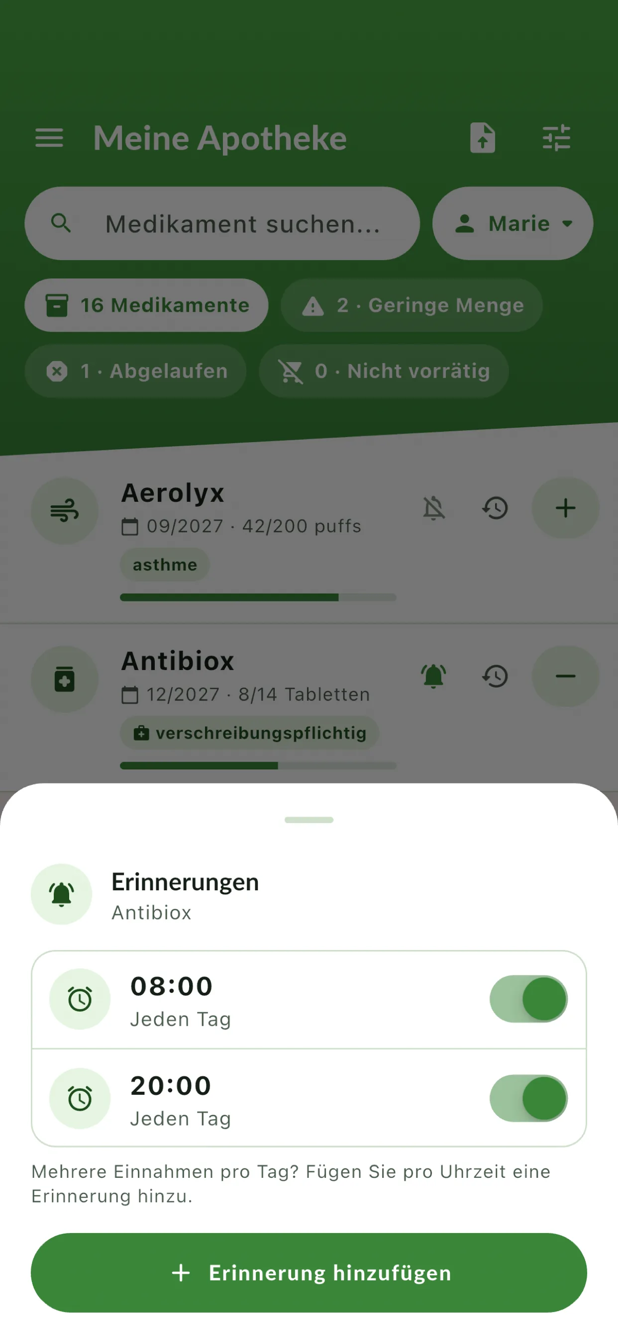 Einnahme-Erinnerungen