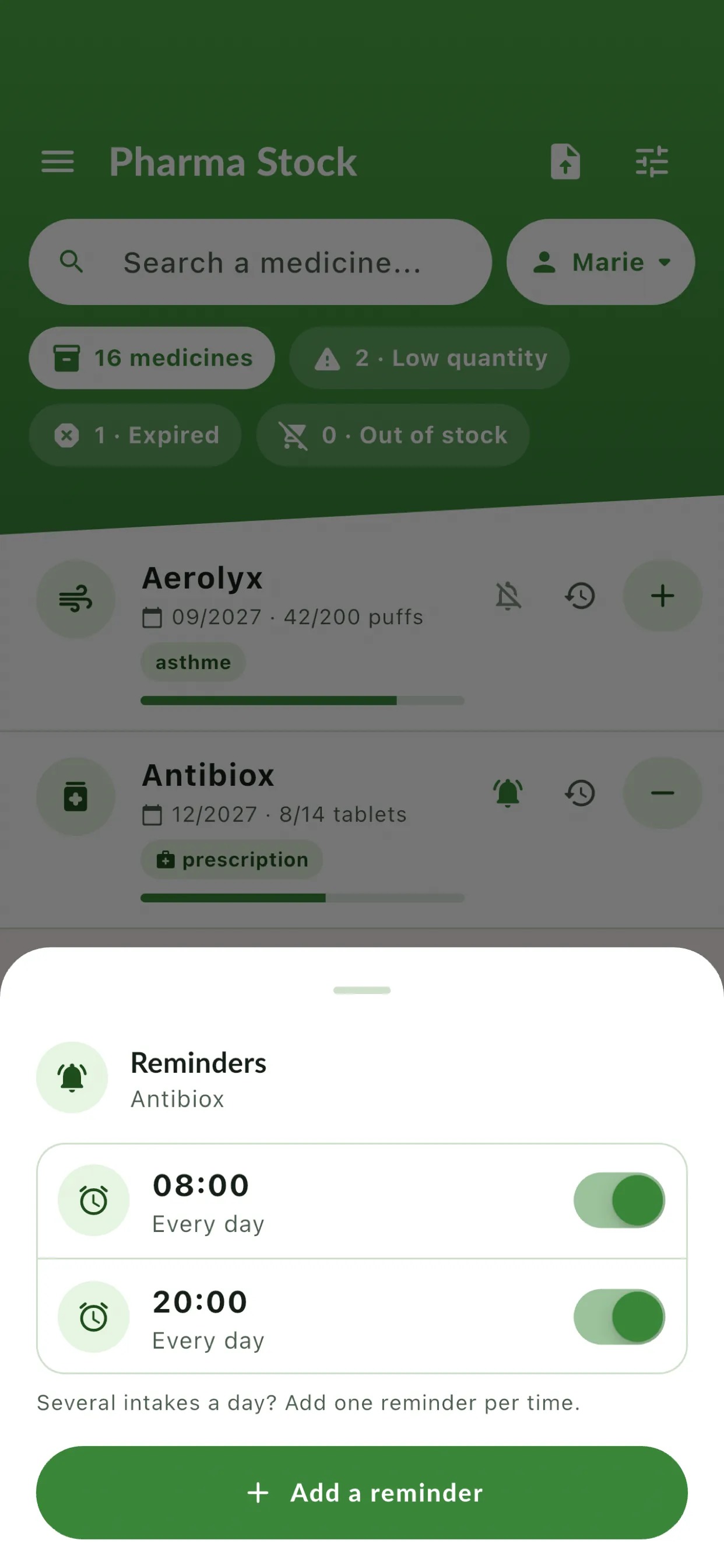 Intake Reminders